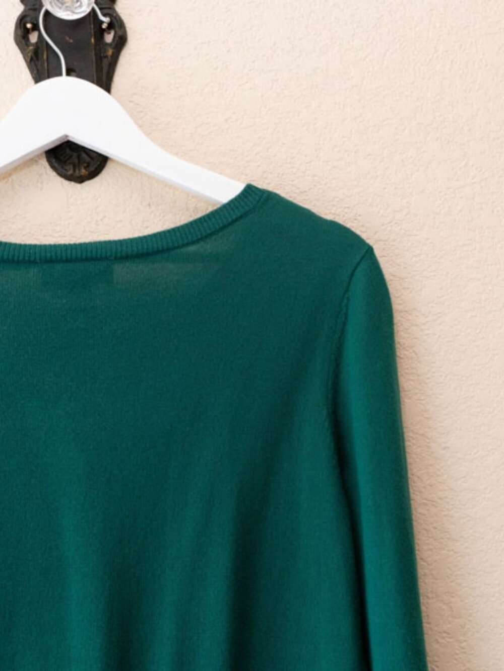 LOFT Green Cardigan M Button Front Cotton Sweater Lightweight Classic Preppy - Picture 10 of 12